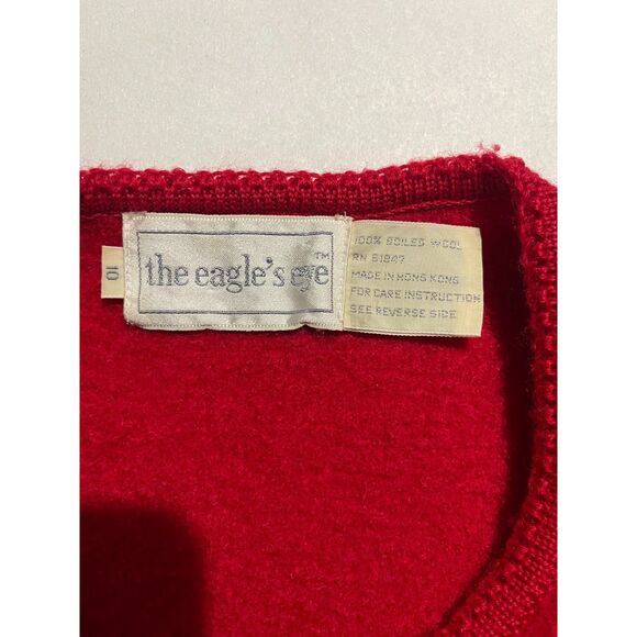 The Eagle's Eye 100% boiled wool cropped jacket VTG festive holiday red women 10 - Picture 3 of 4